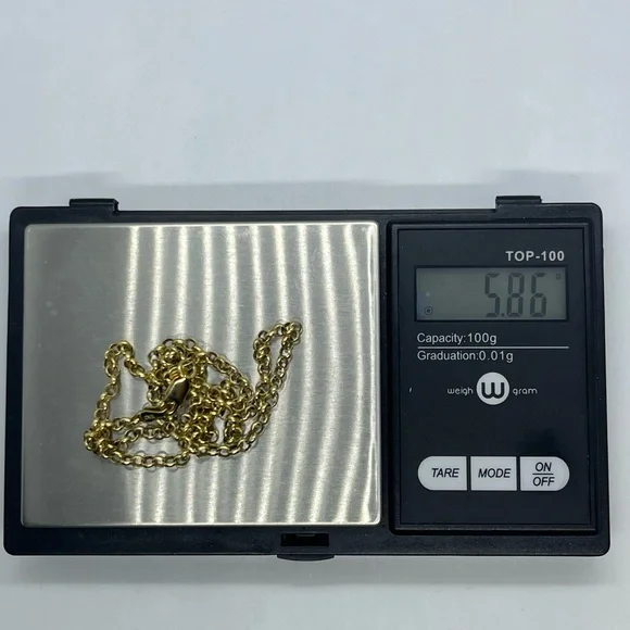 Gold over 925 sterling silver rolo link chain necklace - Picture 12 of 12